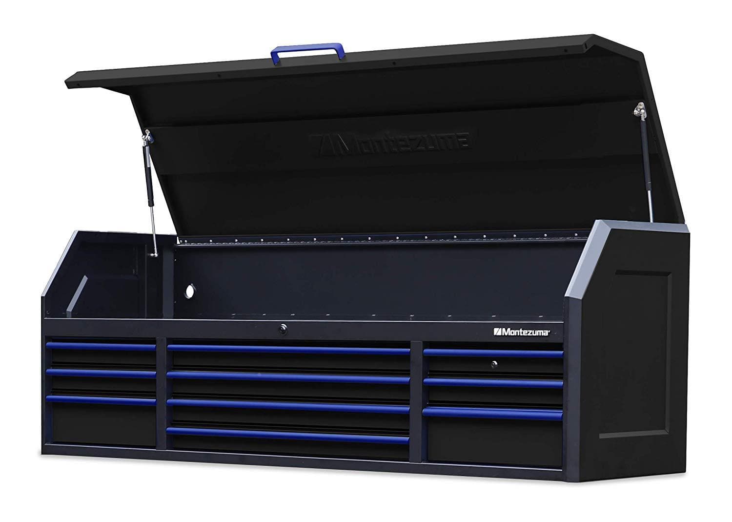 Montezuma Large 72 X 24 Inch Tool Box Rolling Tool Cabinet With Multiple Power Outlets & Drawers - Senior.com Tool Cabinets